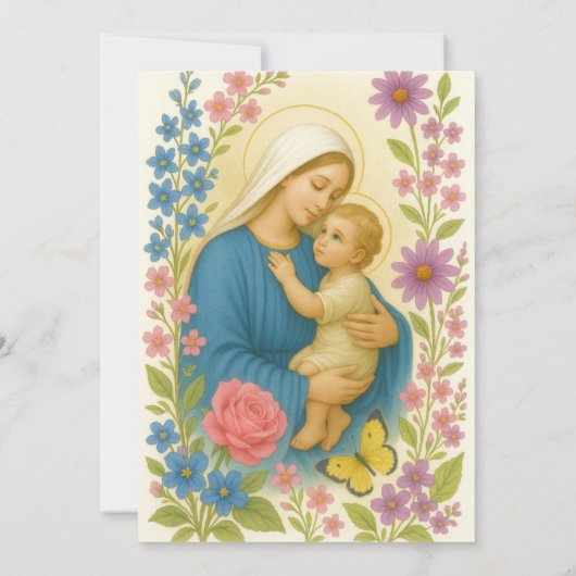 Bloemdoop uitnodiging voor Baby Girl Butterfly (Achterkant)