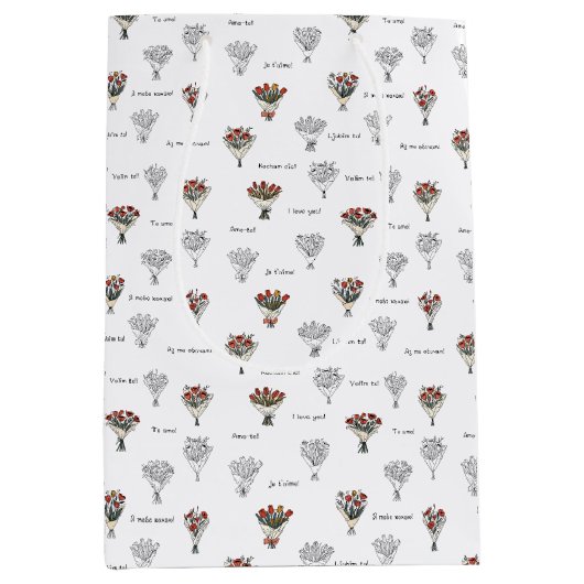 Bloemdoos Bouquet Gift Bag Medium Cadeauzakje (Voorkant)