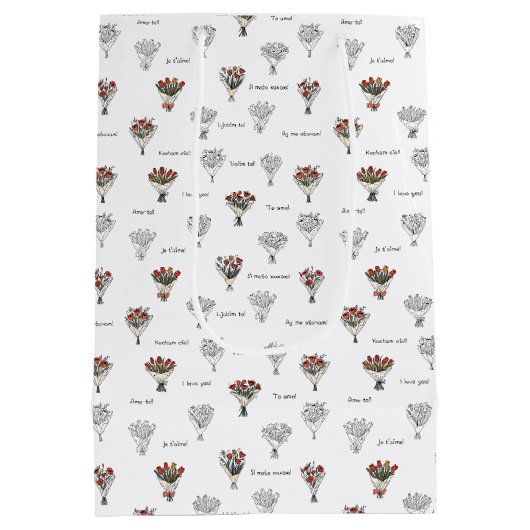 Bloemdoos Bouquet Gift Bag Medium Cadeauzakje (Achterkant)