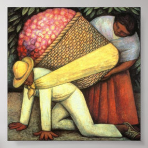Bloemdrager - Diego Rivera Poster