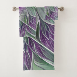 Bloemdromen, Abstracte Paarse groene fractale kuns Bad Handdoek
