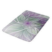 Bloemdromen, Abstracte Paarse groene fractale kuns Badmat (Gekanteld)