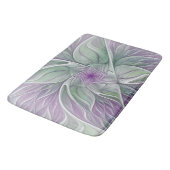 Bloemdromen, Abstracte Paarse groene fractale kuns Badmat (Gekanteld)