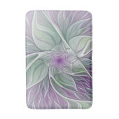 Bloemdromen, Abstracte Paarse groene fractale kuns Badmat (Voorkant Verticaal)
