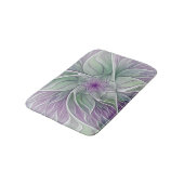 Bloemdromen, Abstracte Paarse groene fractale kuns Badmat (Gekanteld)