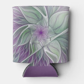 Bloemdromen, Abstracte Paarse groene fractale kuns Blikjeskoeler (Voorkant)