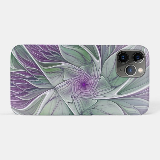 Bloemdromen, Abstracte Paarse groene fractale kuns Case-Mate iPhone Case (Achterkant (horizontaal))