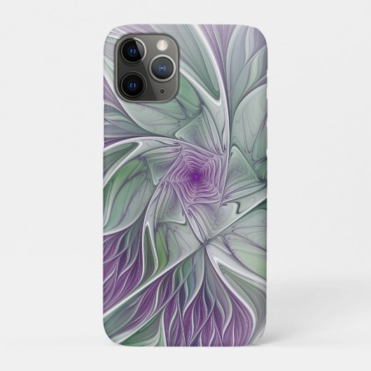 Bloemdromen, Abstracte Paarse groene fractale kuns Case-Mate iPhone Case (Achterkant)