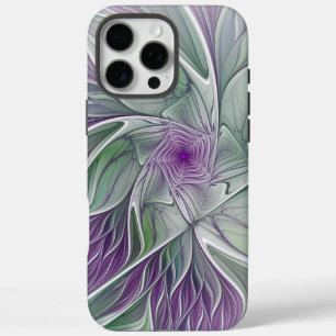 Bloemdromen, Abstracte Paarse groene fractale kuns iPhone 16 Pro Max Hoesje