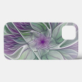 Bloemdromen, Abstracte Paarse groene fractale kuns Case-Mate iPhone Case (Achterkant (horizontaal))