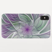 Bloemdromen, Abstracte Paarse groene fractale kuns Case-Mate iPhone Case (Achterkant (horizontaal))