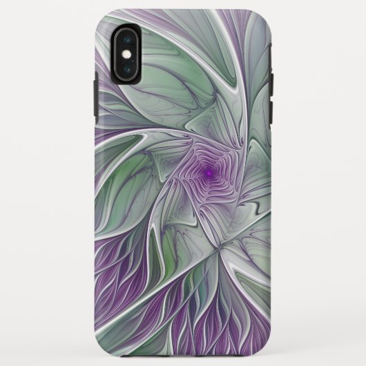 Bloemdromen, Abstracte Paarse groene fractale kuns Case-Mate iPhone Case (Achterkant)