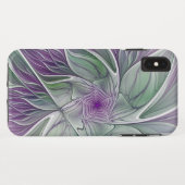 Bloemdromen, Abstracte Paarse groene fractale kuns Case-Mate iPhone Case (Achterkant (horizontaal))