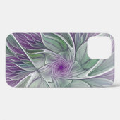 Bloemdromen, Abstracte Paarse groene fractale kuns Case-Mate iPhone Case (Achterkant (horizontaal))