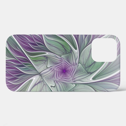 Bloemdromen, Abstracte Paarse groene fractale kuns Case-Mate iPhone Case (Achterkant (horizontaal))