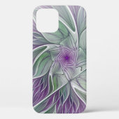 Bloemdromen, Abstracte Paarse groene fractale kuns Case-Mate iPhone Case (Achterkant)