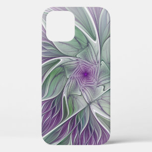 Bloemdromen, Abstracte Paarse groene fractale kuns Case-Mate iPhone Case