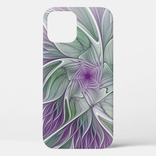 Bloemdromen, Abstracte Paarse groene fractale kuns Case-Mate iPhone Case (Achterkant)