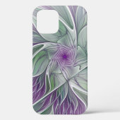 Bloemdromen, Abstracte Paarse groene fractale kuns Case-Mate iPhone Case (Achterkant)