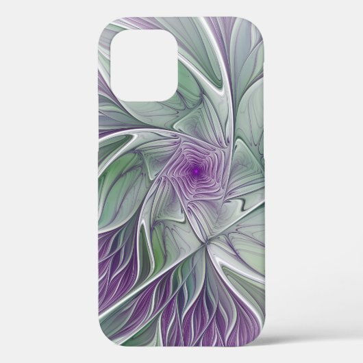 Bloemdromen, Abstracte Paarse groene fractale kuns Case-Mate iPhone Case (Achterkant)