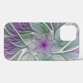 Bloemdromen, Abstracte Paarse groene fractale kuns Case-Mate iPhone Case (Achterkant (horizontaal))