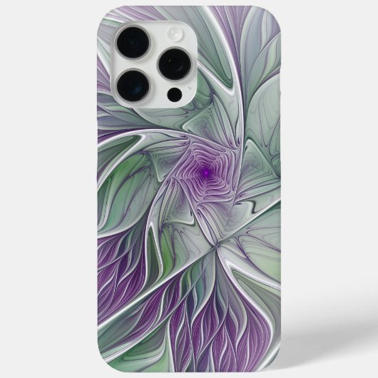 Bloemdromen, Abstracte Paarse groene fractale kuns Case-Mate iPhone Case (Achterkant)