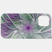Bloemdromen, Abstracte Paarse groene fractale kuns Case-Mate iPhone Case (Achterkant (horizontaal))