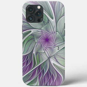 Bloemdromen, Abstracte Paarse groene fractale kuns Case-Mate iPhone Case