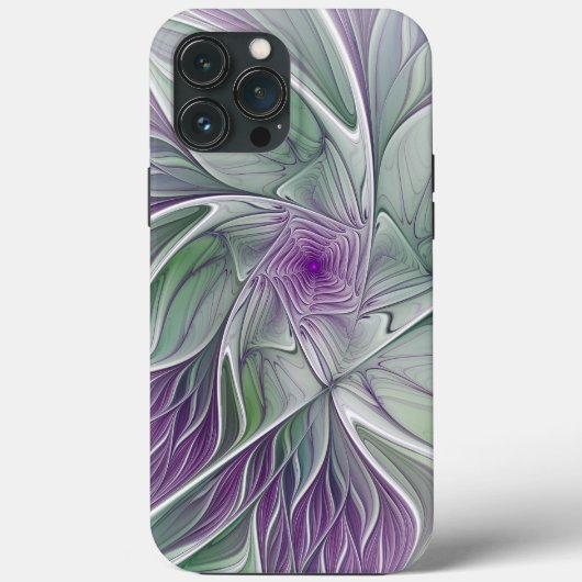 Bloemdromen, Abstracte Paarse groene fractale kuns Case-Mate iPhone Case (Achterkant)