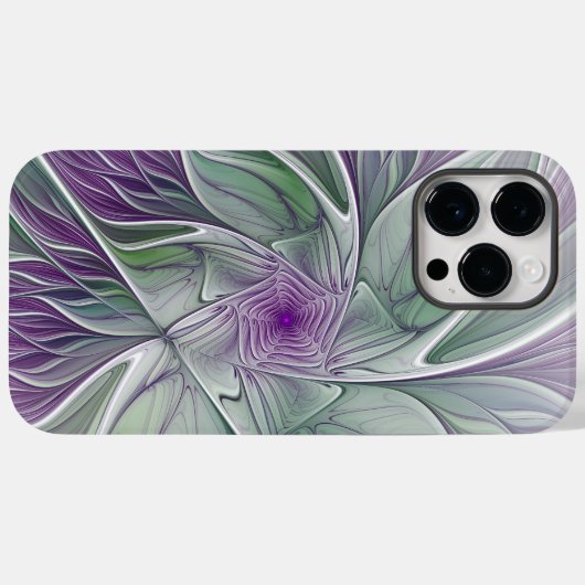 Bloemdromen, Abstracte Paarse groene fractale kuns Case-Mate iPhone Case (Achterkant (horizontaal))
