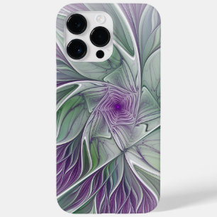 Bloemdromen, Abstracte Paarse groene fractale kuns Case-Mate iPhone 14 Pro Max Hoesje