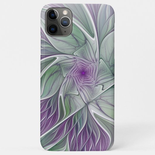 Bloemdromen, Abstracte Paarse groene fractale kuns Case-Mate iPhone Case (Achterkant)