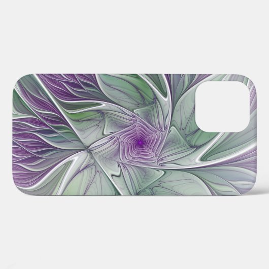 Bloemdromen, Abstracte Paarse groene fractale kuns Case-Mate iPhone Case (Achterkant (horizontaal))