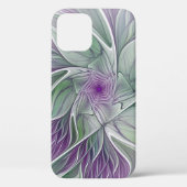 Bloemdromen, Abstracte Paarse groene fractale kuns Case-Mate iPhone Case (Achterkant)