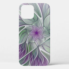 Bloemdromen, Abstracte Paarse groene fractale kuns Case-Mate iPhone Case