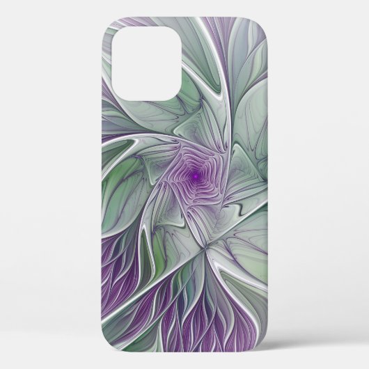Bloemdromen, Abstracte Paarse groene fractale kuns Case-Mate iPhone Case (Achterkant)