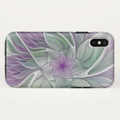 Bloemdromen, Abstracte Paarse groene fractale kuns Case-Mate iPhone Case (Achterkant (horizontaal))