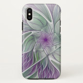 Bloemdromen, Abstracte Paarse groene fractale kuns Case-Mate iPhone Case (Achterkant)