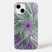 Bloemdromen, Abstracte Paarse groene fractale kuns Case-Mate iPhone Case (Achterkant)