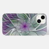 Bloemdromen, Abstracte Paarse groene fractale kuns Case-Mate iPhone Case (Achterkant (horizontaal))