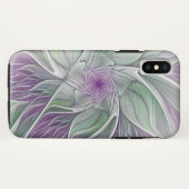 Bloemdromen, Abstracte Paarse groene fractale kuns Case-Mate iPhone Case (Achterkant (horizontaal))