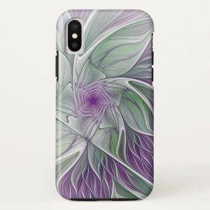 Bloemdromen, Abstracte Paarse groene fractale kuns Case-Mate iPhone Case