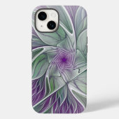 Bloemdromen, Abstracte Paarse groene fractale kuns Case-Mate iPhone Case (Achterkant)