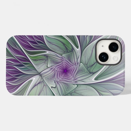 Bloemdromen, Abstracte Paarse groene fractale kuns Case-Mate iPhone Case (Achterkant (horizontaal))