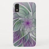 Bloemdromen, Abstracte Paarse groene fractale kuns Case-Mate iPhone Case (Achterkant)
