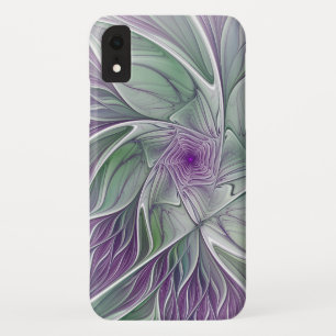Bloemdromen, Abstracte Paarse groene fractale kuns Case-Mate iPhone Case