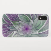Bloemdromen, Abstracte Paarse groene fractale kuns Case-Mate iPhone Case (Achterkant (horizontaal))