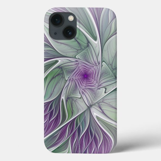 Bloemdromen, Abstracte Paarse groene fractale kuns Case-Mate iPhone Case (Achterkant)