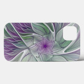 Bloemdromen, Abstracte Paarse groene fractale kuns Case-Mate iPhone Case (Achterkant (horizontaal))