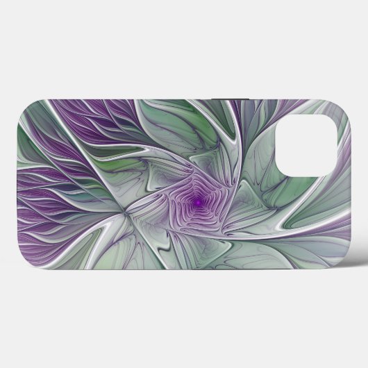 Bloemdromen, Abstracte Paarse groene fractale kuns Case-Mate iPhone Case (Achterkant (horizontaal))